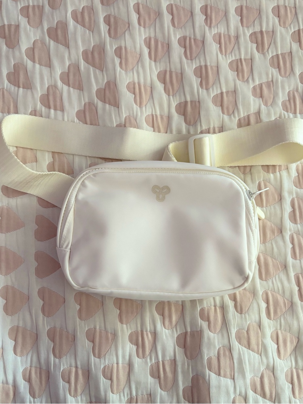 Aritzia TNA Minimalist Cream Crossbody Belt Bag
